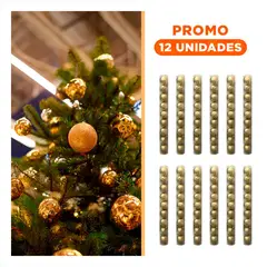 GENERICO - Pack12 Pelotas Navideñas para Adornar en Casa Dorado