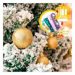 GENERICO - Bolas Navideñas para Sala de Color Dorado Y+Papel de Regalo