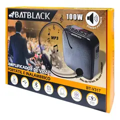 BATBLACK - Parlante Portátil para Charlas y Conferencias BT-V317 Negro