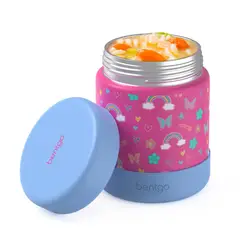 BENTGO - Jar de acero inoxidable Kids - Arcoiris y mariposas