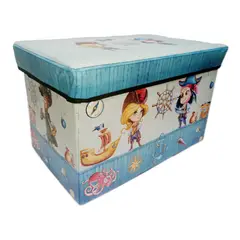 GENERICO - Caja Puff Organizador Multiusos Juguetes Niña Pirata