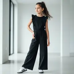 GENERICO - Enterizo Palazzo Negro Niña Algodón Angela Kids