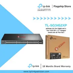 TP LINK - SWITCH ADMINISTRABLE TP-LINK 48P POE 101001000 PN TL-SG3452XP