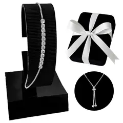 GENERICO - Pulsera Circonitas Cuadradas Regalo Mamá Novia Plata 925