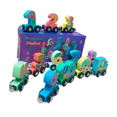 GENERICO - Juguete Didáctico Tren Magnético con Números de Madera