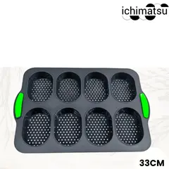 ICHIMATSU - Molde de Silicona para pan ovalado x 8 agujeros