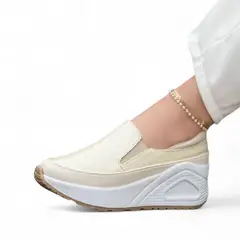 GENERICO - Mocasin Mujer Planta De Goma 1022L-55 Color Beige