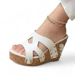 GENERICO - Sandalia Mujer Planta Pu Taco 12 1022L-62 Color Blanco