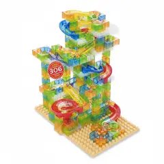 GENERICO - Juego Didáctico STEM Pista Tobogán de Canicas 306 Pcs
