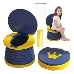 GENERICO - Baño Portátil Y Plegable Para Niño 2 En 1 Inodoro Y Asiento Azul