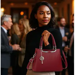 GENERICO - CARTERA BOLSO DE MANO CROSSBODY MORRAL TOTE PREMIUM MUJER VINO