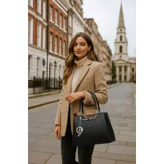 GENERICO - CARTERA BOLSO DE MANO CROSSBODY MORRAL TOTE PREMIUM MUJER NEGRO