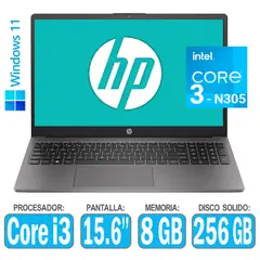HP - Laptop Core i3-N305 RAM 8gb SSD 256gb Pantalla 15.6 Windows 250 G10