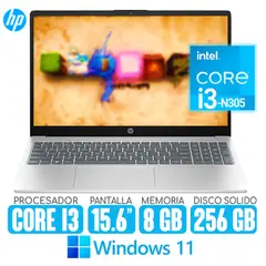 HP - Laptop Core i3-N305 RAM 8gb SSD 256gb Windows Pantalla 15.6 15-FD0004LA