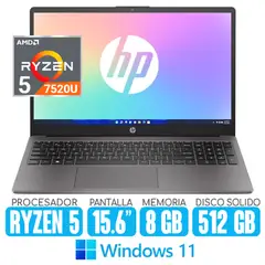 HP - Laptop Ryzen 5-7520U RAM 8gb SSD 512gb Pantalla 15.6 Windows 255 G10