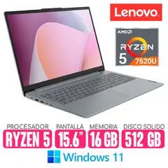 LENOVO - Laptop Amd Ryzen 5-7520U RAM 16gb SSD 512gb Pantalla 15.6 Windows IdeaPad 15AMN8