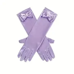 GENERICO - Guantes Largos Lila para Vestido de Fiesta Niña