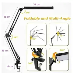 SEISA - Lampara para Escritorio Mesa Luz led brazo plegable 12W 360° usb