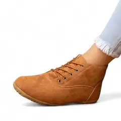 GENERICO - Botin Mujer Gamuza Taco 1 1022L-40 Color Camel