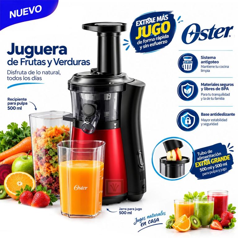 Extractor Prensado de Jugo Rojo 150W FPSTJE4000R