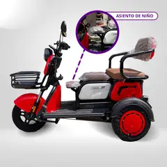 GENERICO - TRIMOTO ELECTRICA MOTOR 1000w ROJO