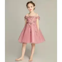 GENERICO - Vestido Niña Princesa Palo Rosa Talla 14