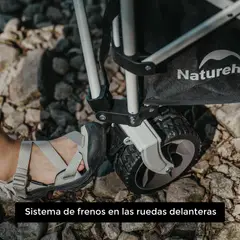 NATUREHIKE - Carrito de playa plegable con frenos Rubik All-Terrain 190-340L -