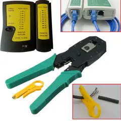 OEM - Combo Crimpeador Ponchador + Testeador + Conectores Cable Red RJ45