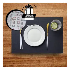 RYBIU IMPORT - Individuales de Mesa con Estilo en Negro Y+Regalo Stickers