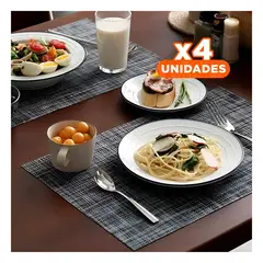 RYBIU IMPORT - Pack4 Tapetes de Comedor en Plomo Y+Regalo Stickers