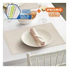 RYBIU IMPORT - Pack2 Individuales Pequenas en Beige Y+Papel de Regalo