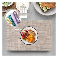 RYBIU IMPORT - Individuales Moderno para Mesa en Mostaza Y+Papel de Regalo