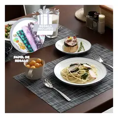 RYBIU IMPORT - Individuales Moderno para Mesa en Plomo Y+Papel de Regalo