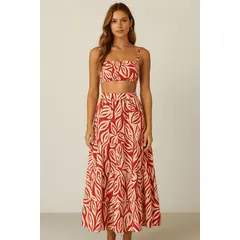 AMA OUTFITTERS - SET TOP Y FALDA HAWAI