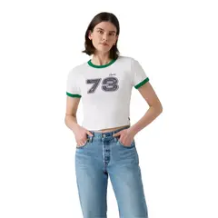 LEVIS - Polo Mujer Graphic Mini Ringer Tee Blanco