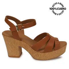 VIALE - Sandalia Dorsay Casual ALE-2604 Natural Cuero