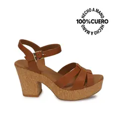 VIALE - Sandalia Dorsay Casual ALE-2604 Natural Cuero