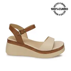 VIALE - Sandalia Dorsay Casual ALE-2625 MoccaVainilla Cuero