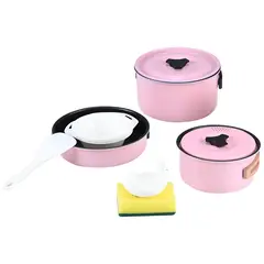 TERRA FORCE - Set Ollas Aluminio Anti-Adherente 3 Piezas Rosado