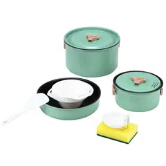 TERRA FORCE - Set Ollas Aluminio Anti-Adherente 3 Piezas Turquesa