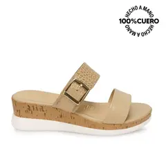 VIALE - Sandalia Slide Casual LINDA-2612 Pele Cuero