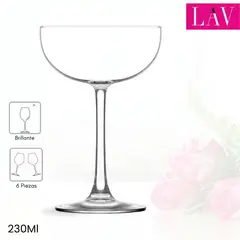 LAV - Copa Cóctel de Vidrio Sardinia 230 ml. X6Unid.