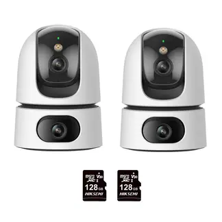 IMOU - Kit 2 Cámara Seguridad Wifi Ranger Dual 5MP + Micro SD 128GB Interior 360°