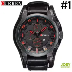 CURREN - DOBLE CUERO NEGRO ROJO