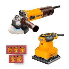 INGCO - Combo Amoladora Angular 115mm + Lijadora Orbital 240w