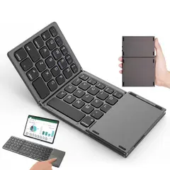 GENERICO - Teclado para Celular Tablet Bluetooth Touchpad Recargable Plegable