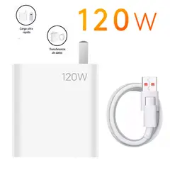 GENERICO - Cargador Para Celular Xiaomi 120W Carga Rápida 120 W Cable Tipo C
