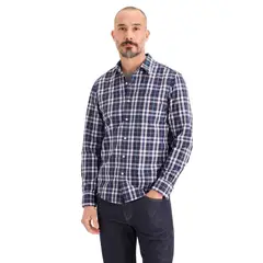 DOCKERS - Camisa Hombre Ultimate LS Regular Fit Azul Cuadros