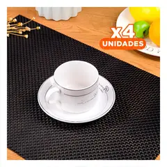 RYBIU IMPORT - Pack4 Tapetes de Comedor en Negro Y+Regalo Stickers