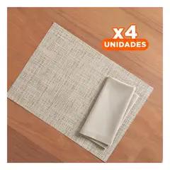 RYBIU IMPORT - Pack4 Tapetes de Comedor en Mostaza Y+Regalo Stickers